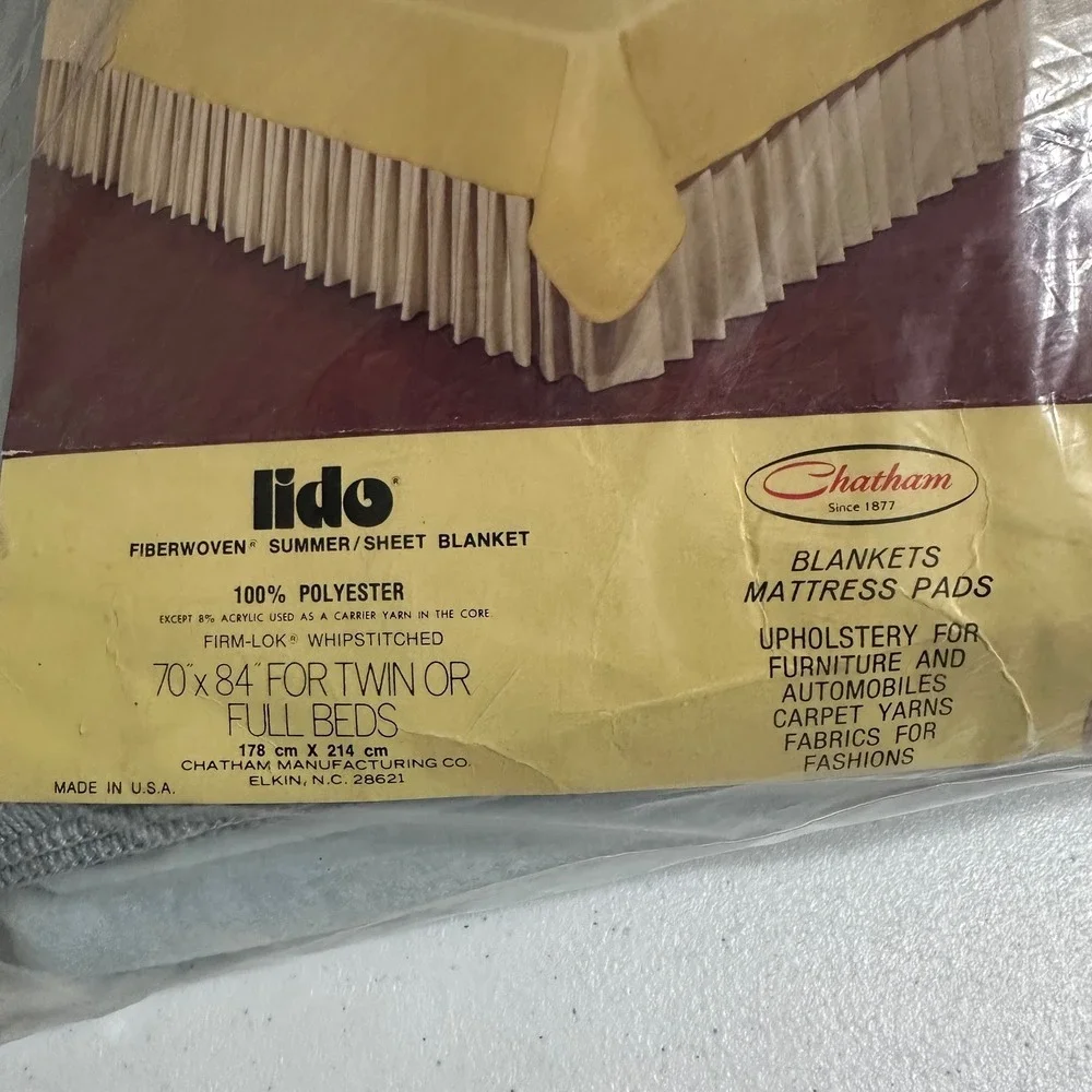 Esmond Lido‎ Chatham Fiberwoven Summer Sheet Blanket Anti-Static Blue New 70x84